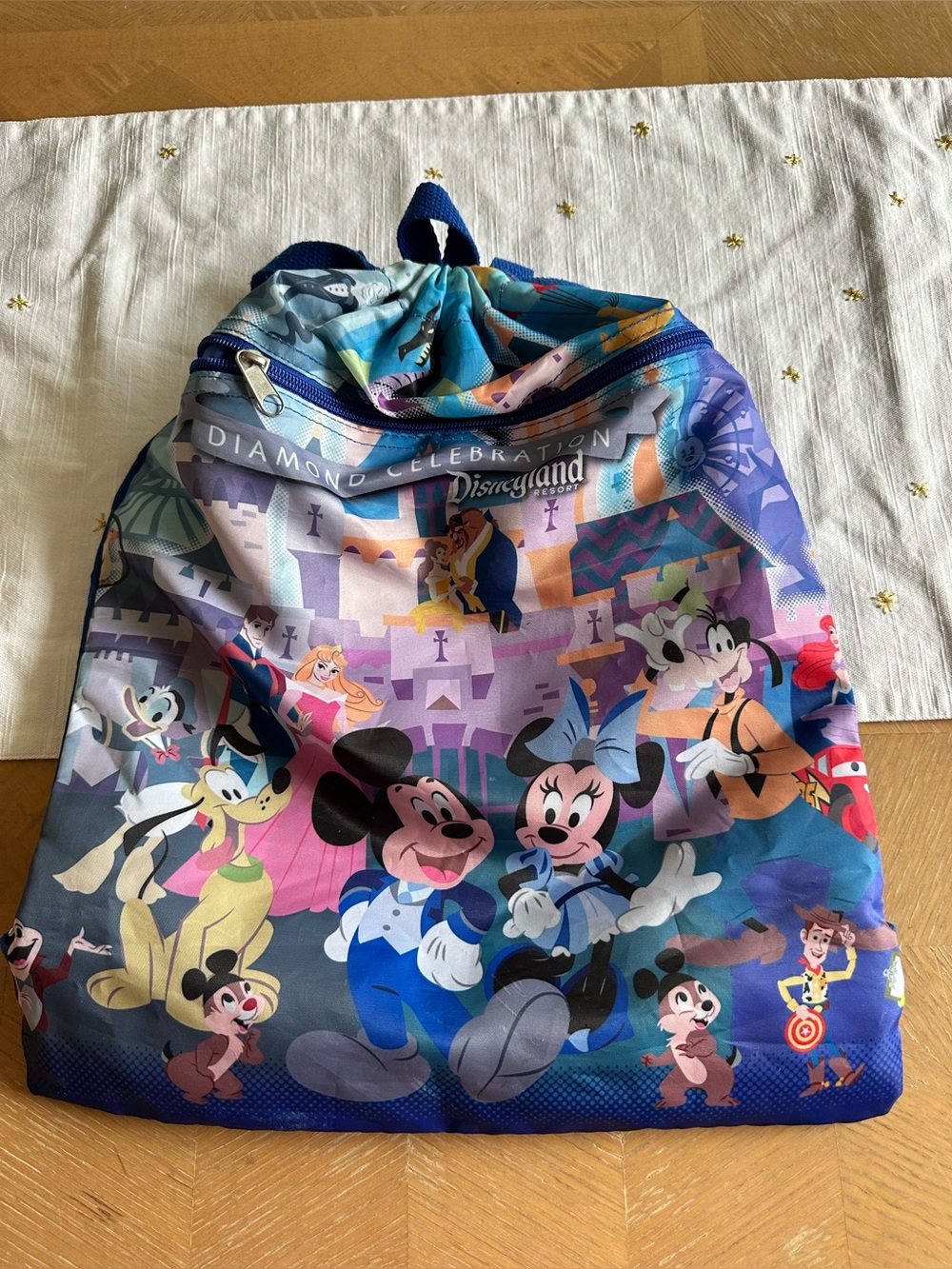 Disney Multicolor Mickey & Friends Drawstring Backpack Diamond Celebration.